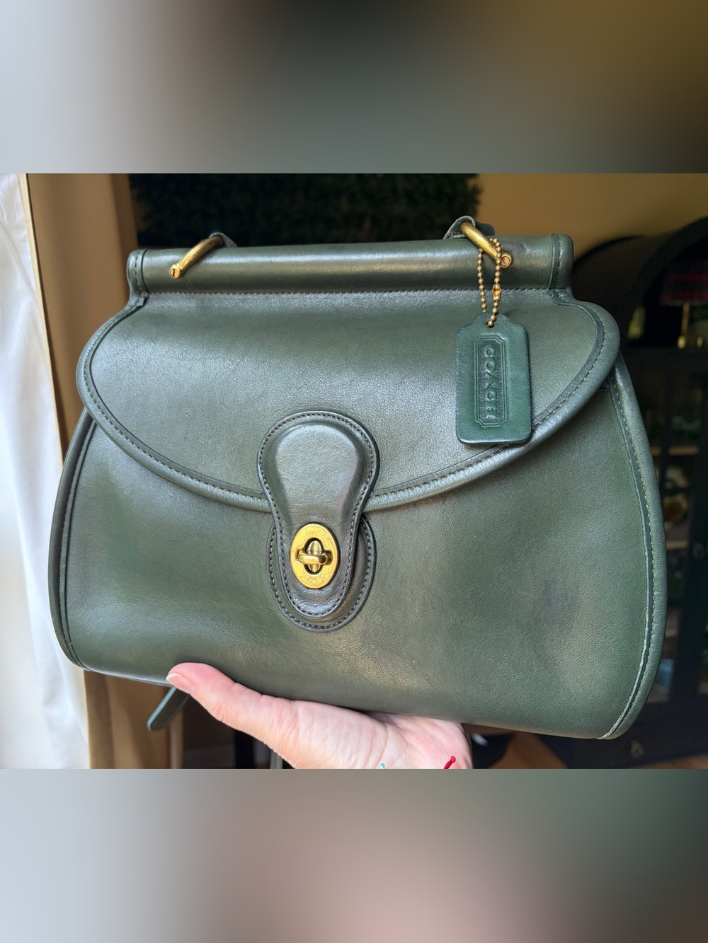 Vintage Coach Logan bag, in green #9907 - Picture 3 of 15